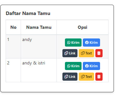 Preview Fitur Send Undangan