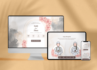 Template Website Undangan Digital Floral 08 Elementor Syar'i