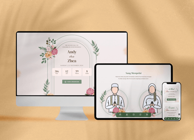 Template Website Undangan Digital Floral 12 Elementor Syar'i